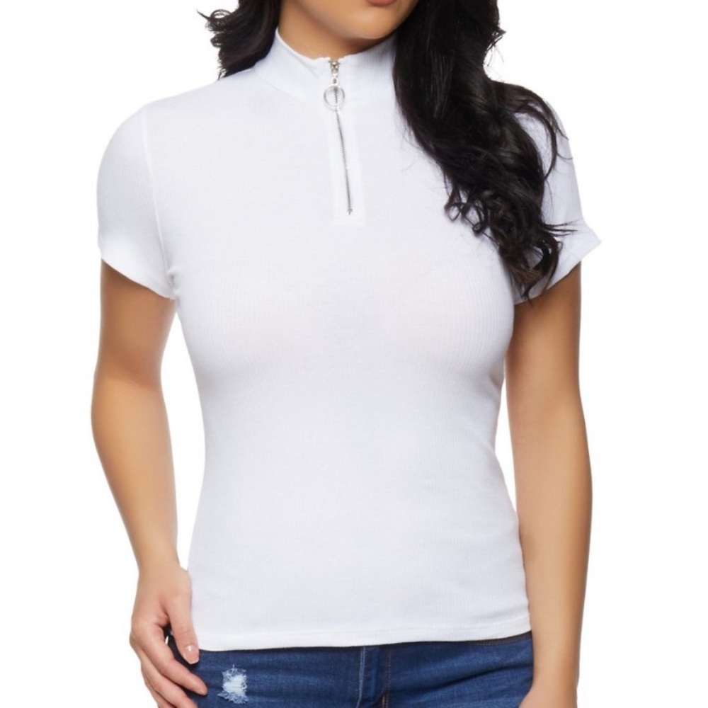 ‼️CLEARANCE Item‼️| O-Ring Zipper Ribbed Top